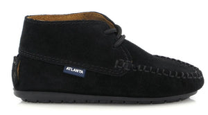 Altanta Moccasin Baby Black Suede Leather Booties