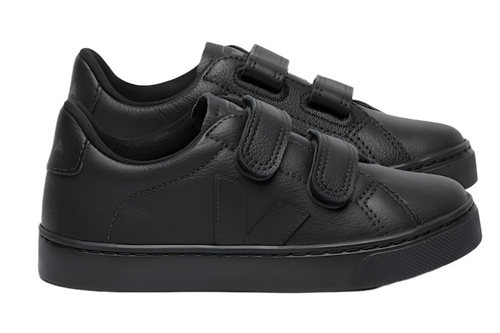 Veja Esplar Black Leather Velcro Sneakers