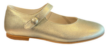 Shawn & Jeffery Gold Eclat Te Leather Button Mary Jane