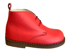 Shawn & Jeffery Red Leather Lace up Booties 118
