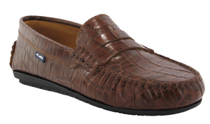 Atlanta Mocassin Camel Croco Leather Loafer