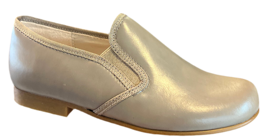 Beberlis Antik Taupe Leather Slip On Smoking Shoe