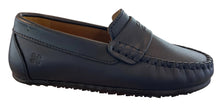 Porte Navy Stamp Logo Mocassin Leather Penny Loafer