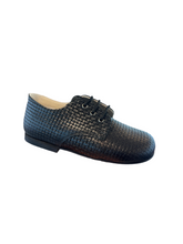 Shawn & Jeffery Black Leather Pressed Oxford Dress Shoe