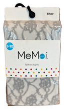 Me Moi Girls Silver Grey Design Tights