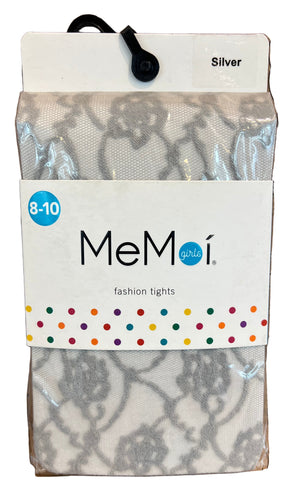 Me Moi Girls Silver Grey Design Tights