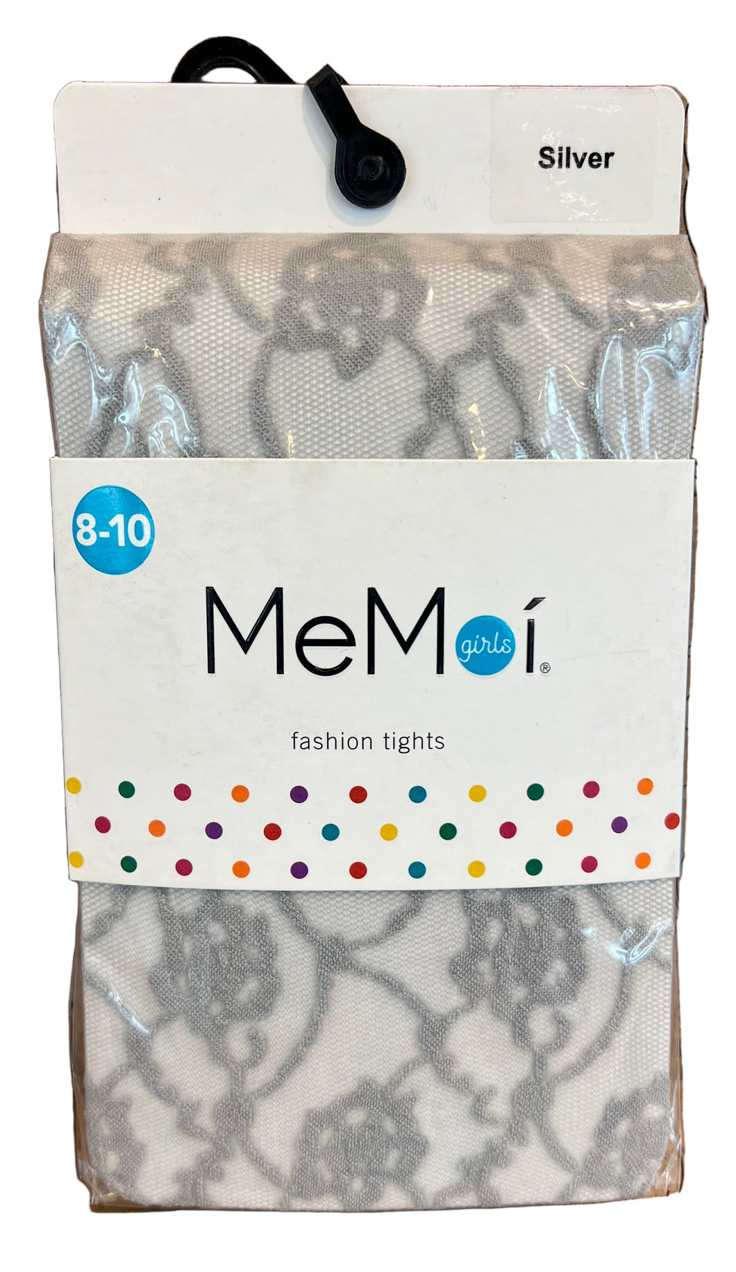Me Moi Girls Silver Grey Design Tights