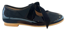 Shawn & Jeffery Black Patent Girls Ribbon Shoes