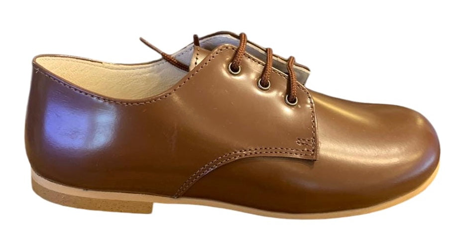 Shawn & Jeffery Mocasino Cuero Dark Tan Leather Classic Oxford Dress Shoe