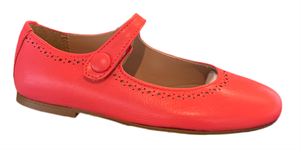 Papanatas Eli Girls Coral Leather Mary Jane