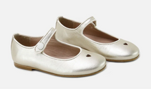 Papanatas Girls Metalcris Sahara Leather Heart Mary Jane
