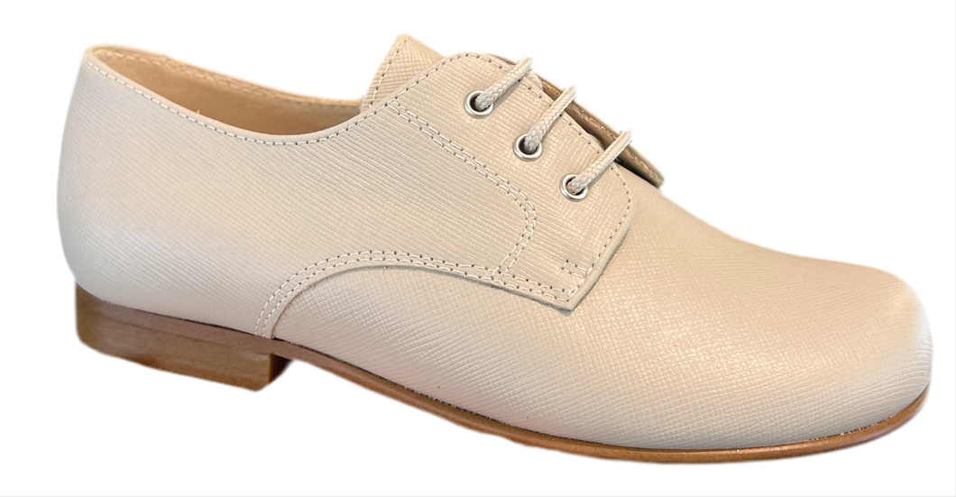 Beberlis Saffiano Taupe Leather Oxford Dress Shoe