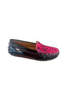 Venettini Denise Black Patent Fuxia Loafer