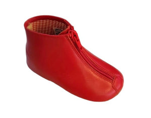 Pepe Red Leather Zipper Booties