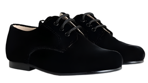 Beberlis Black Velvet Oxford Dress Shoes