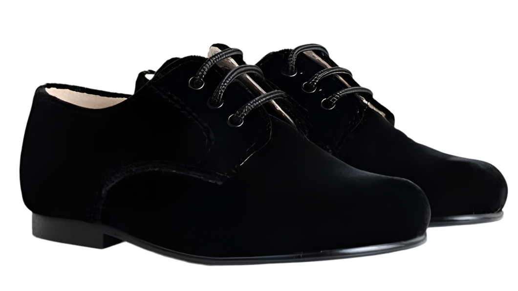 Beberlis Black Velvet Oxford Dress Shoes