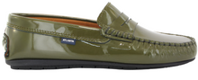 Atlanta Mocassin Green Kaki Patent Leather Loafer
