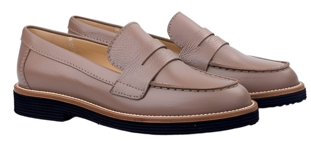 Beberlis Chunky Taupe Copete Tractor Slip On Loafers