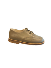 Shawn & Jeffrey Taupe Topo Leather Omega Oxford Shoe