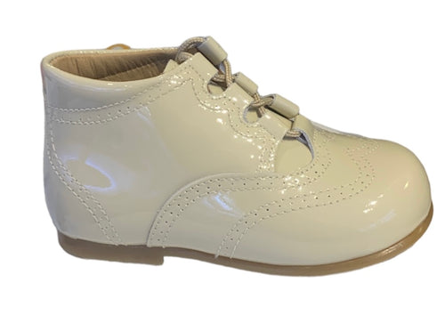 Shawn & Jeffery Baby Marfil Ivory Patent Leather Booties