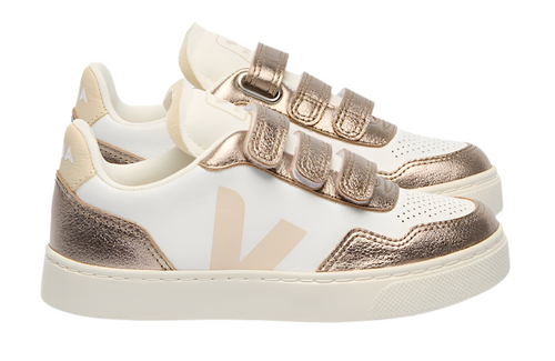 Veja Sable Bronze Leather Velcro Sneakers