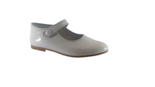 Shawn & Jeffery White Patent Wide Leather Girls Button Mary Jane