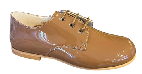 Shawn & Jeffery Light Tan Kentucky Patent Leather Oxford Dress Shoe