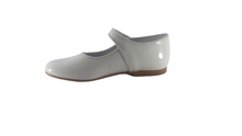 Shawn & Jeffery White Patent Wide Leather Girls Button Mary Jane