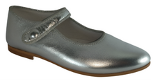Shawn & Jeffery Silver Leather Girls Button Mary Jane