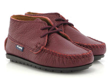 Altanta Moccasin Baby Burgundy Grainy Leather Booties