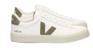 Veja Campo Olive Extra White Kaki Leather Sneakers