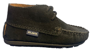 Altanta Moccasin Baby Black Suede Leather Booties