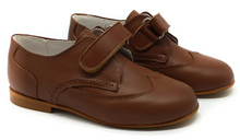 Shawn & Jeffery Tan Roble Leather Velcro Boys Dress Shoe