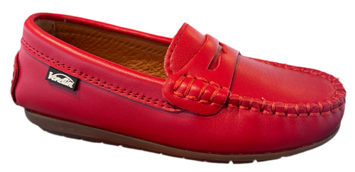 Venettini Reese Red Shiny Leather Mocassin Loafer