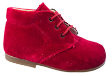 Shawn & Jeffery Baby Red Velvet Leather Booties