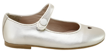 Papanatas Girls Metalcris Sahara Leather Heart Mary Jane