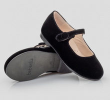 Beberlis Girls Black Velvet Mary Jane Shoes