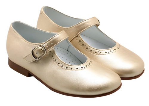 Beberlis Marion Gold Leather Siria Classic Mary Jane