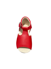 Venettini Red Leather Baby Hightop Sandals
