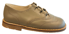 Shawn & Jeffrey Taupe Topo Leather Omega Oxford Shoe