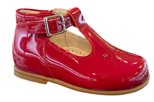 Beberlis Baby Red Patent Leather T-Strap shoes