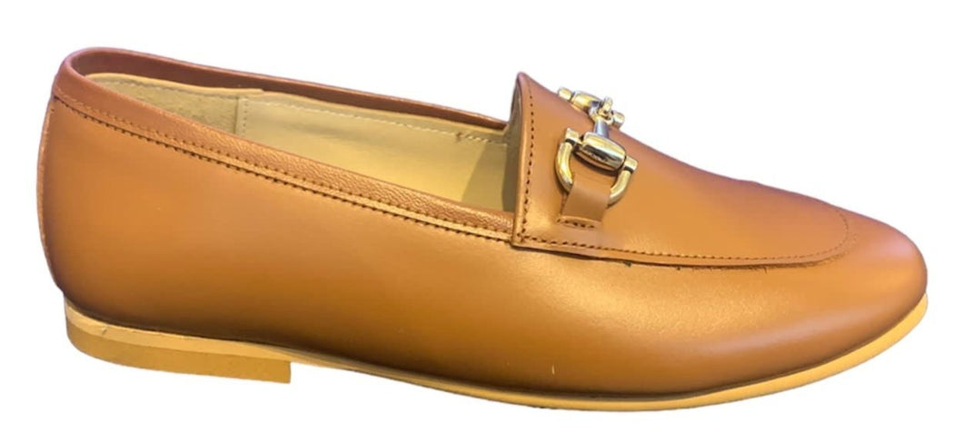 Shawn & Jeffery Tan Roble Leather Buckle Slip On Shoe