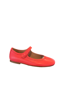 Papanatas Eli Girls Coral Leather Mary Jane