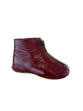 Pepe Burgundy Patent Leather Zipper Booties