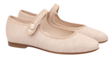 Beberlis Raffia Viena Nude Leather Mary Jane
