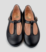 Beberlis Girls Black Leather T-Strap