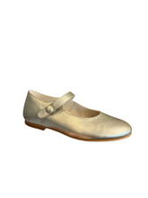Shawn & Jeffery Gold Eclat Te Leather Button Mary Jane