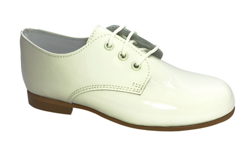 Shawn & Jeffery Pearl Light Cream Patent Oxford Dress Shoe