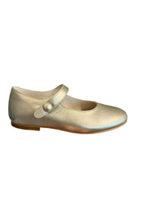Shawn & Jeffery Gold Eclat Te Leather Button Mary Jane