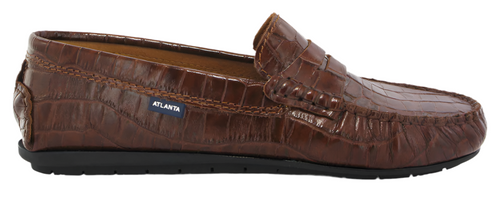 Atlanta Mocassin Camel Croco Leather Loafer